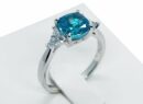 Fashion Ring Blue Square CZ
