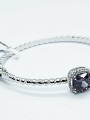Fashion Bangle Sq Purple CZ