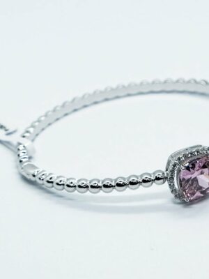 Fashion Bangle Square Pink CZ