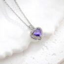 Necklace Heart Purple Stone