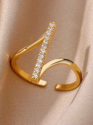 Ring Geometric Gold Plated