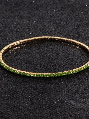 Bracelet Green Rhinestones