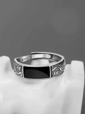 Ring Dragon With Black Stone