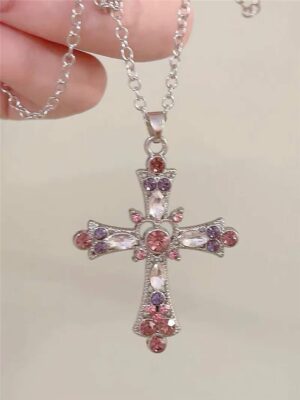 Necklace Fashion Pink Cross