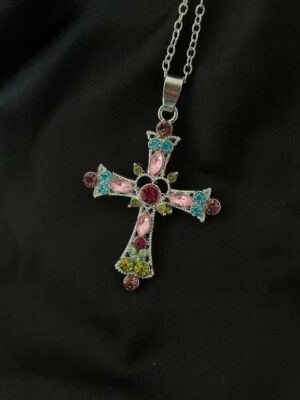 Necklace Green Cross Multi