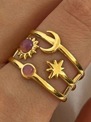 Ring Lunar Design Gold Plated