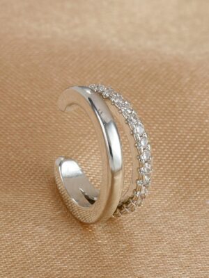 Stud C Shape Design Silver