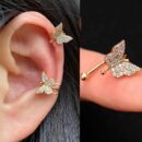 Stud Butterfly Design Gold