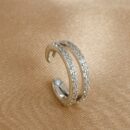 Stud C Shape Design Silver