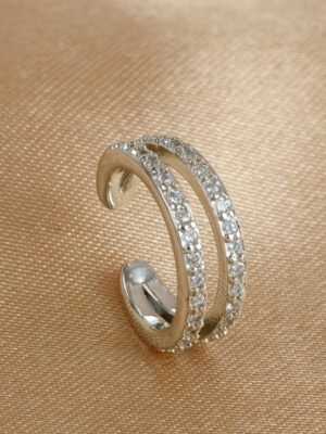 Stud C Shape Design Silver
