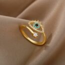 Ring Blue Evil Eye Gold Plated