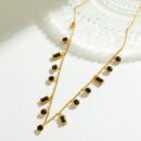 Necklace Elegant Black Stones