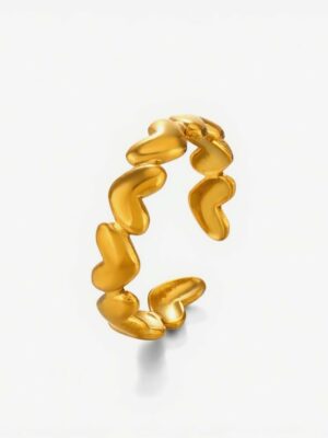 Ring Hearts Yellow Gold Plated