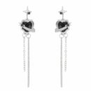 Earrings Black Gothic Heart