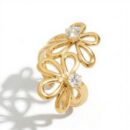 Ring Flower Gold Plated