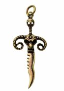 Pendant Bronze Sword Ram Skull