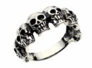 Ring Silver Half Skulls Design
