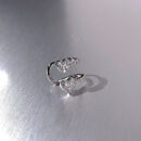 Ear Cuff Two Hearts Silver