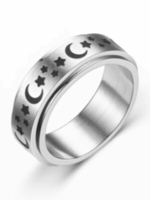 Ring Stars And Moon Design 8mm