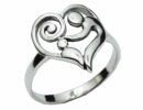 Ring Silver Heart With Mother And Child