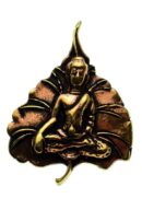 Pendant Bronze Buddha On Leaf
