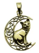 Pendant Bronze Cat On Moon Lisa Parker Licensed