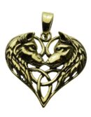 Pendant Bronze Wolves Heart Lisa Parker Licensed