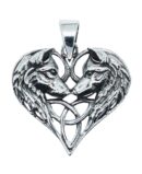 Pendant Silver Wolves Heart Lisa Parker Licensed