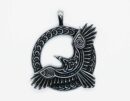 Pendant Steel Circle And Raven