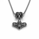 Pendant Steel Thor's Hammer With Ram's Head