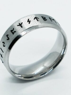 Ring Steel Nordic Runes