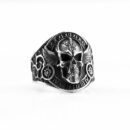 Ring Steel Skull With Wings