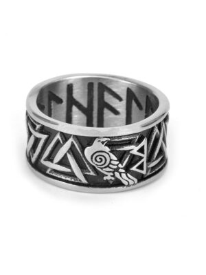 Ring Steel Viking Runes