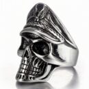 Ring Steel Skull Commander