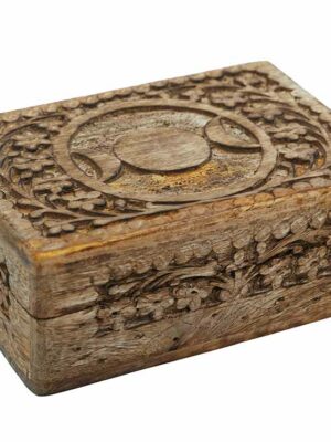 Box Wooden Carved Pagan 7X5 Inch