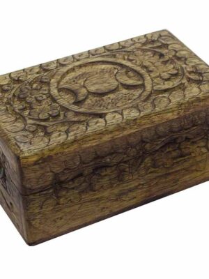 Box Wooden Carved Pagan 5X3 Inch