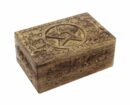 Box Wooden Carved Pentagram 6X4 Inch