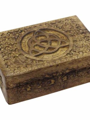 Box Wooden Carved Triquetra 7X5 Inch
