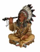 Indian Sitting With Peace Pipe