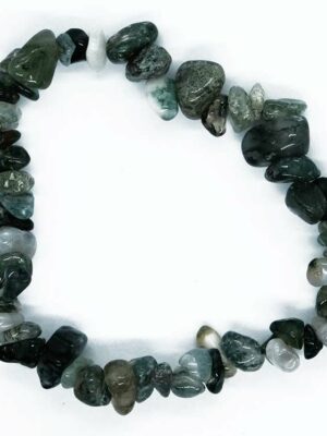 Bracelet Chip Moss Agate 7 Inch