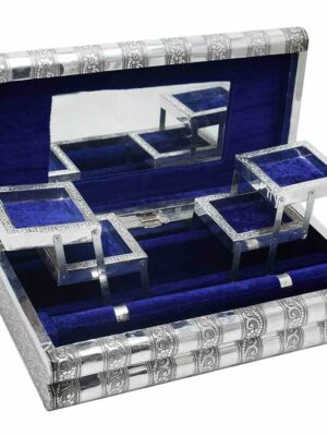Box Jewellery Metal Blue 15X8 Inch