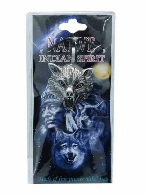Pendant Pewter Wolf Face