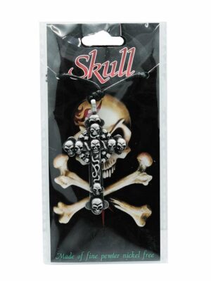 Pendant Pewter Skulls On Cross