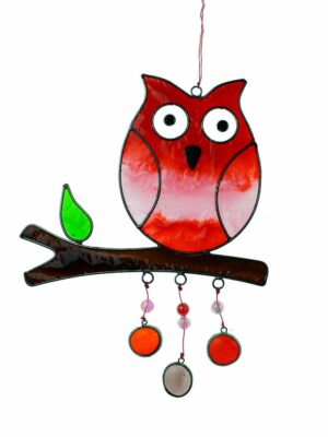 Suncatcher Owl Red 28cm