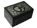 Soapstone Box Om Black
