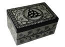 Soapstone Box Triquetra Black