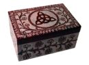 Soapstone Box Triquetra Red