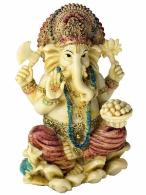 Ganesh Sitting Ivory 6 Inch