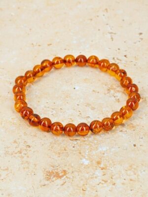 Bracelet Amber Bead Cognac