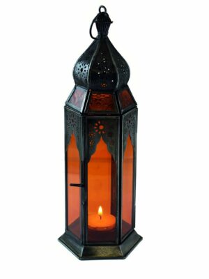 Lantern Candle Holder Orange H27.5cm